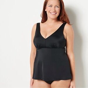 Kim Gravel x Swimsuits for All Flowy Tankini and Brief Set Solid Onyx Regular 12